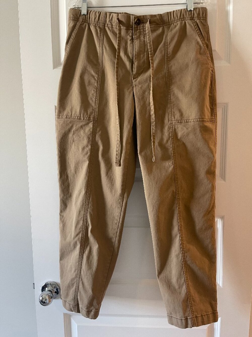 Banana Republic Tapered Mid-Rise Elastic Waist Ankle Pants Airforce Khaki M